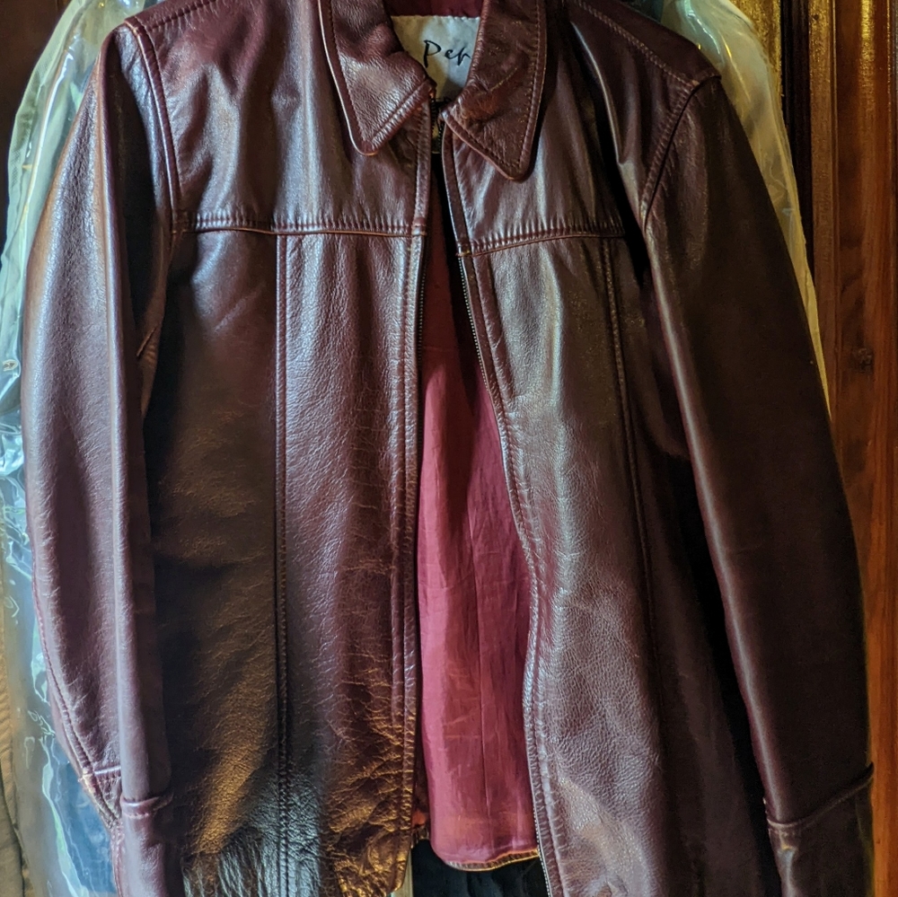 Leather Jacket Women's L fits M